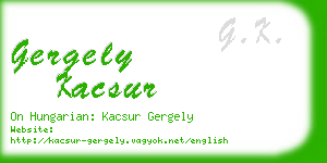 gergely kacsur business card